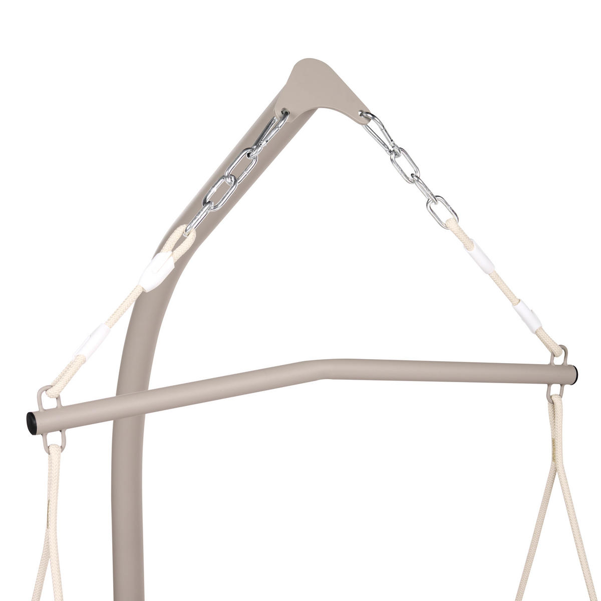 FOTOLIU SUSPENDAT cu cadru metal gri Alghero - bej/gri închis, material textil (109/195/101cm) - Beliani