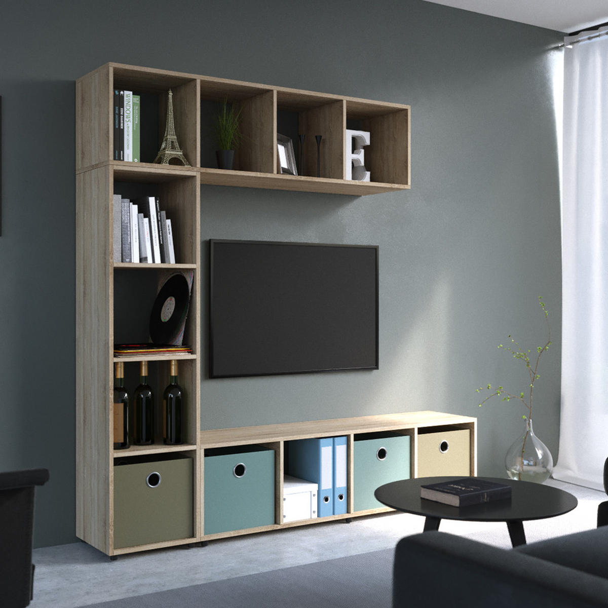 RAUMTEILER Ludus Sonoma 142.5 x 36.2 cm - Sonoma Eiche, Holzwerkstoff (142.5/36.2/33cm) - Vicco