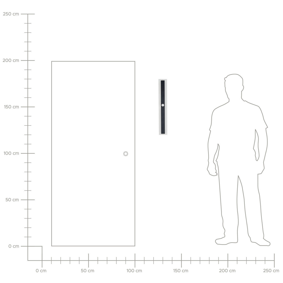 AUSSENWANDLEUCHTE Savane 4/9/60 cm - Schwarz, Metall (9/60/4cm) - Beliani