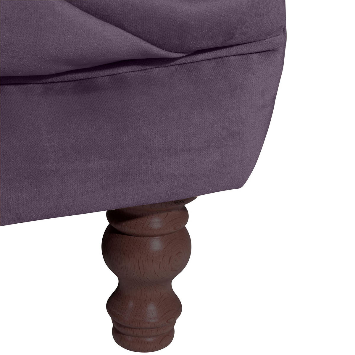 CHESTERFIELD Sofa 3-Sitzer Kaylin Samtvelours purple - Lila, Kunststoff (253/80/100cm) - 58aufmkessel