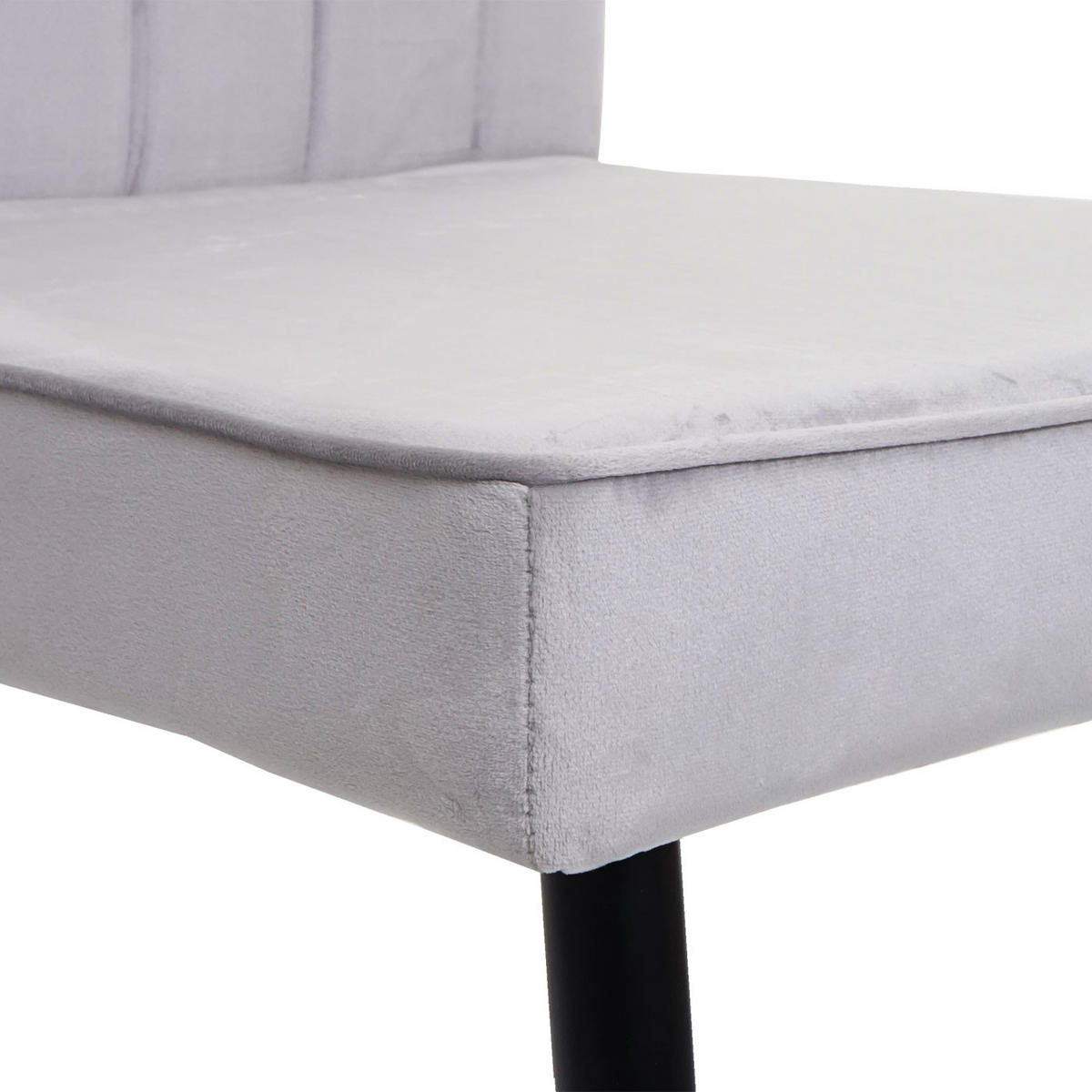 ESSZIMMERSTUHL 6er-Set 88x50x64cm Sitzhöhe 48cm Samt Metall Hellgrau - Hellgrau, Textil (50/88/64cm) - CHEFGASTRO
