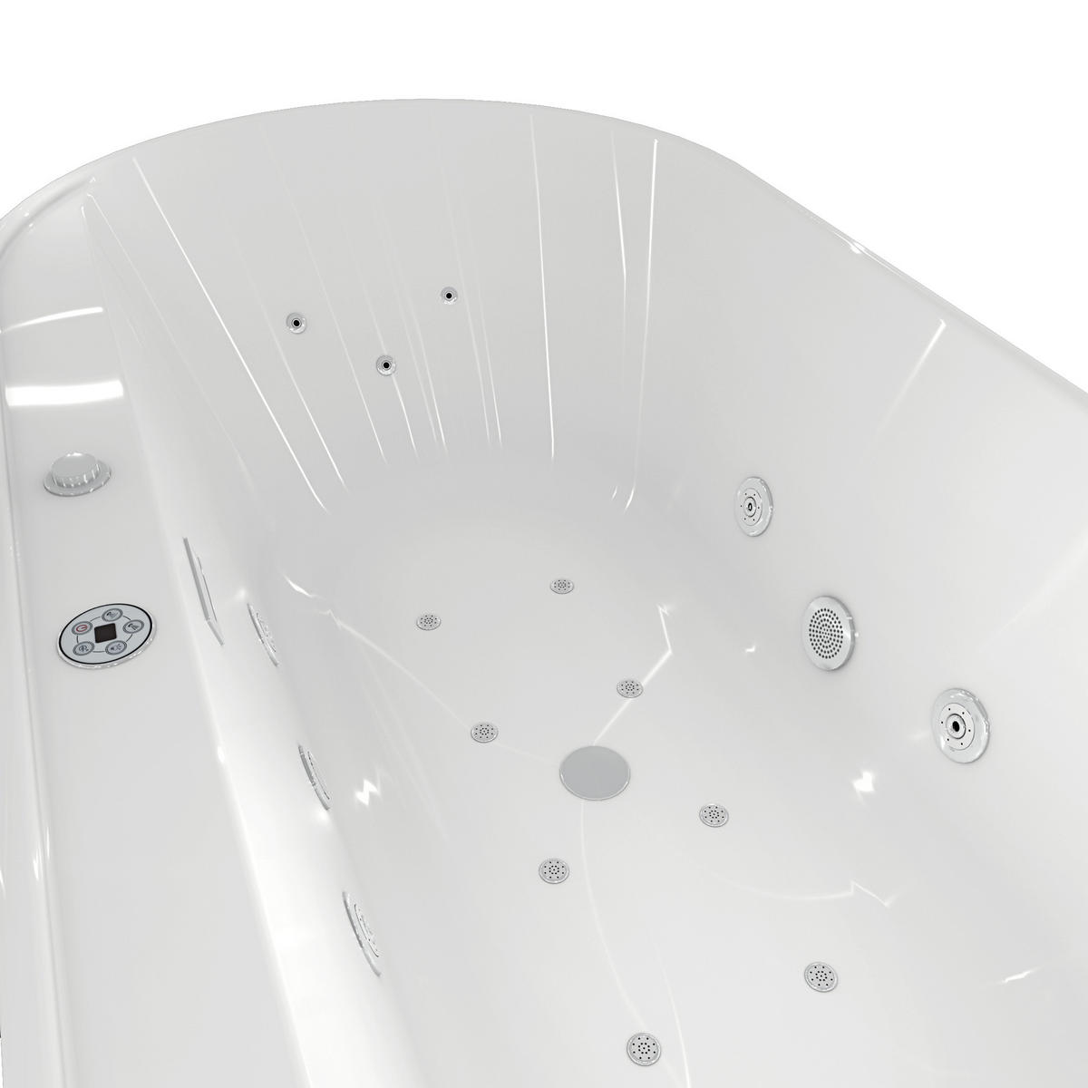 WHIRLPOOL freistehend F29 Armatur AF02 - Weiß, Glas/Kunststoff (90/58/180cm) - AcquaVapore by Sandra Jentho