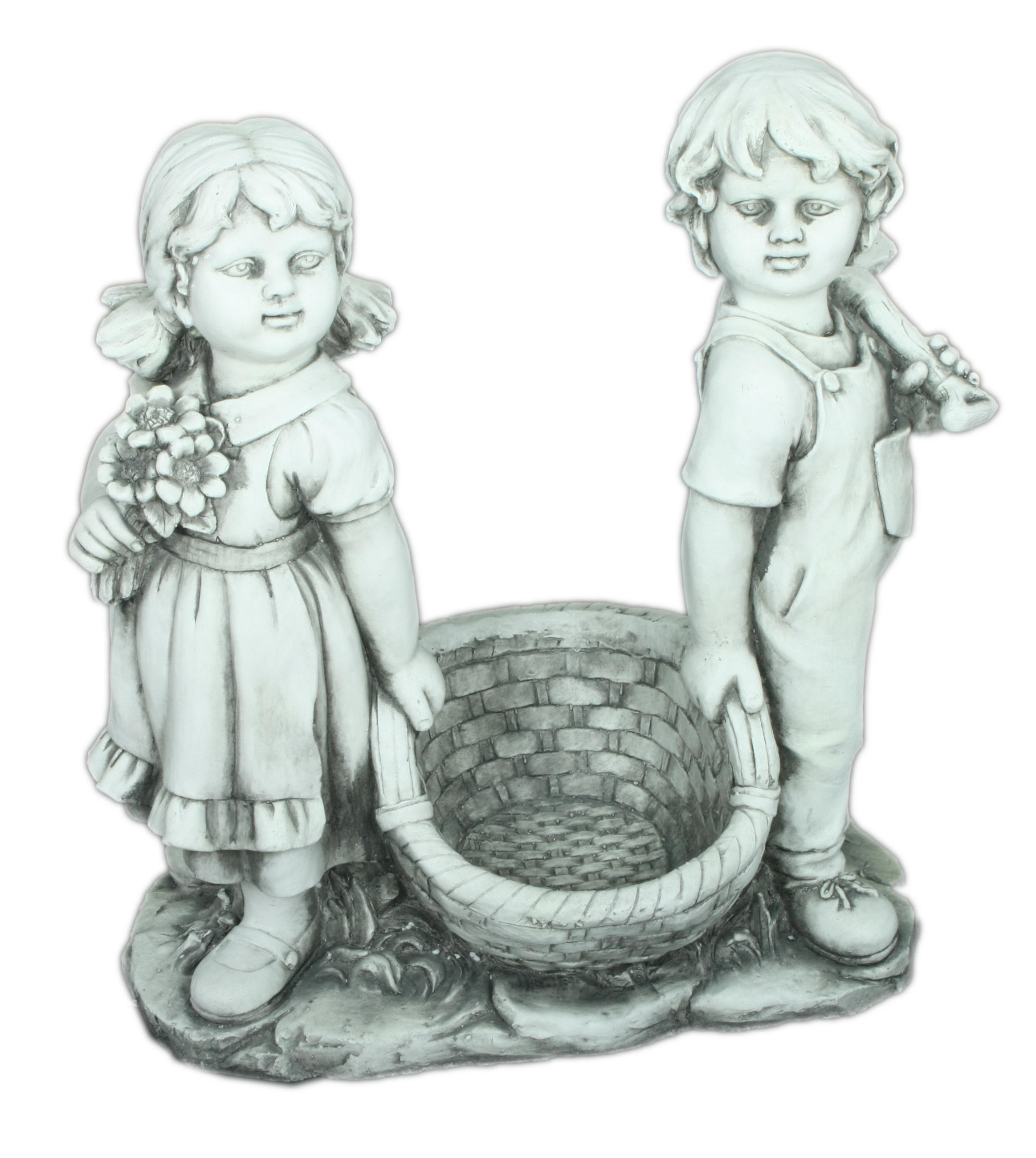 GARTENFIGUR Hans Weiß 56x28x53cm - Weiß, Kunststoff (28/56/53cm) - DELUKE