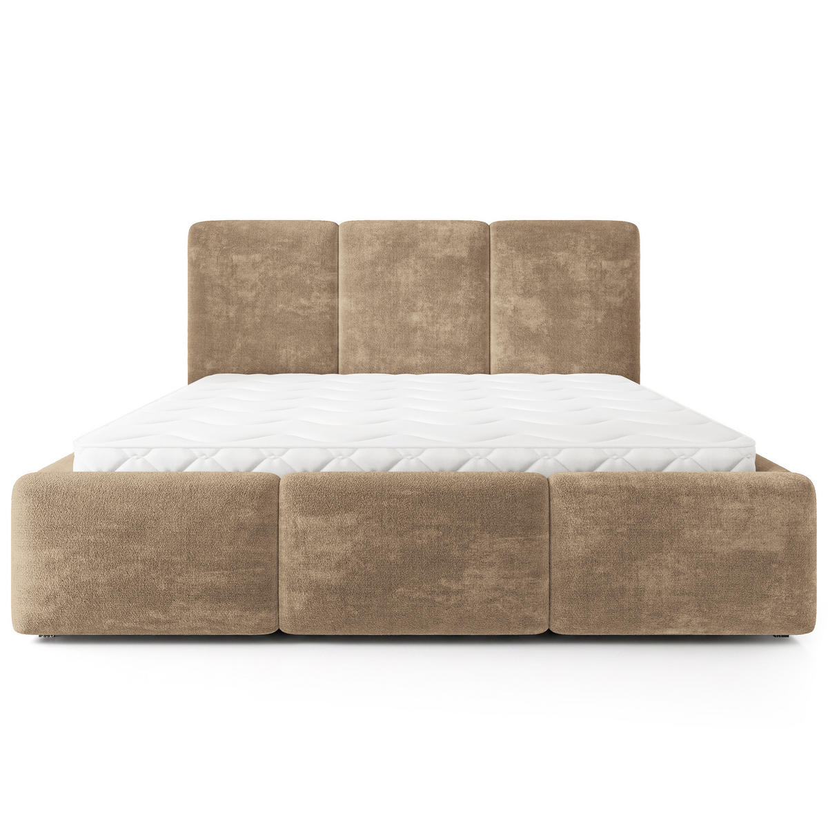 POLSTERBETT MORENA LM 160x200 cm mit Bettkästen - Beige - Beige, Holz (160/200cm) - MASSENO
