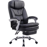 CHEFSESSEL Lederlook Schwarz - Chromfarben/Schwarz, Textil/Metall (67/112/67cm) - CLP