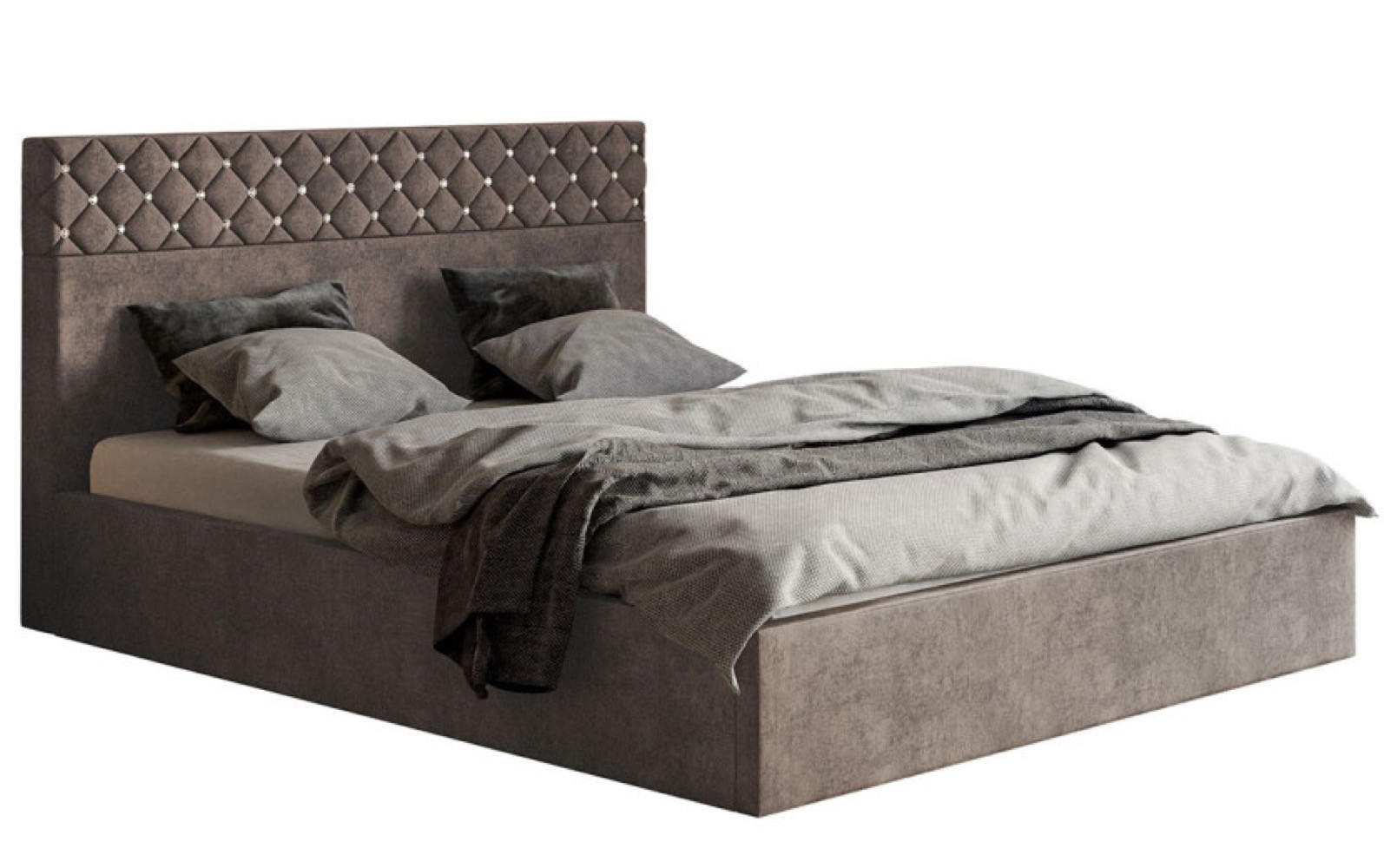 BETT Braun OLDO 4 Gepolstert Hydrophobes Gewebe 120x200 cm - Pink/Schwarz, Textil (120/200cm) - Sepro Meble