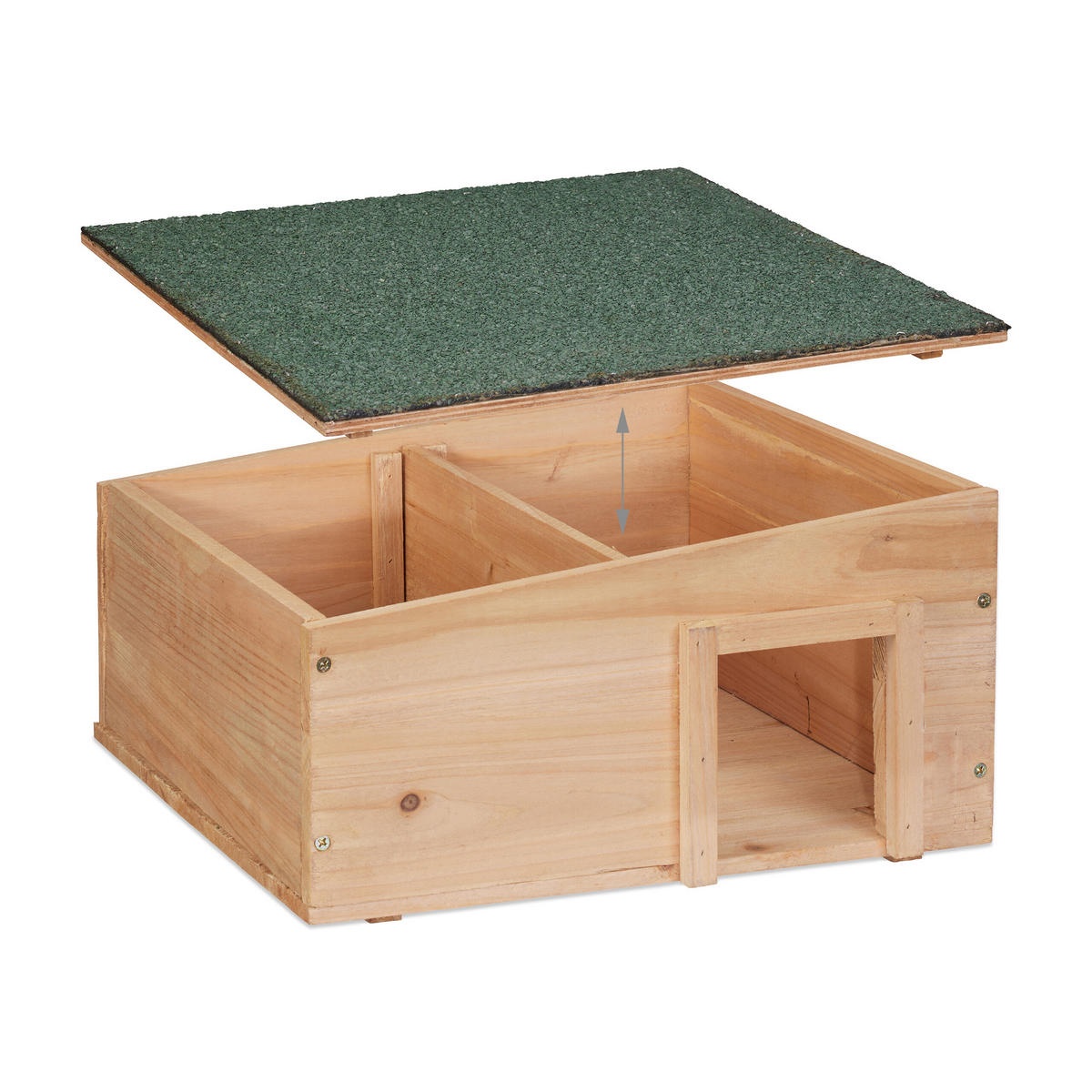 IGELHAUS - Hellbraun, Holz/Kunststoff (40/21.5/40cm) - Relaxdays