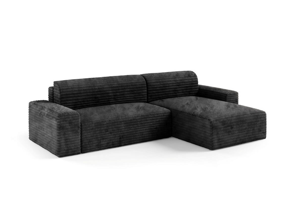 ECKSOFA mit Schlaffunktion Schwarz - Schwarz, Holz/Holzwerkstoff (300/185cm) - Furnisell