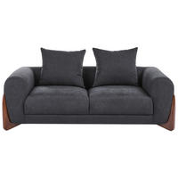 2-SITZER-SOFA Schwarz Vinliden - Schwarz/Braun, Textil (180/62/87cm) - Beliani