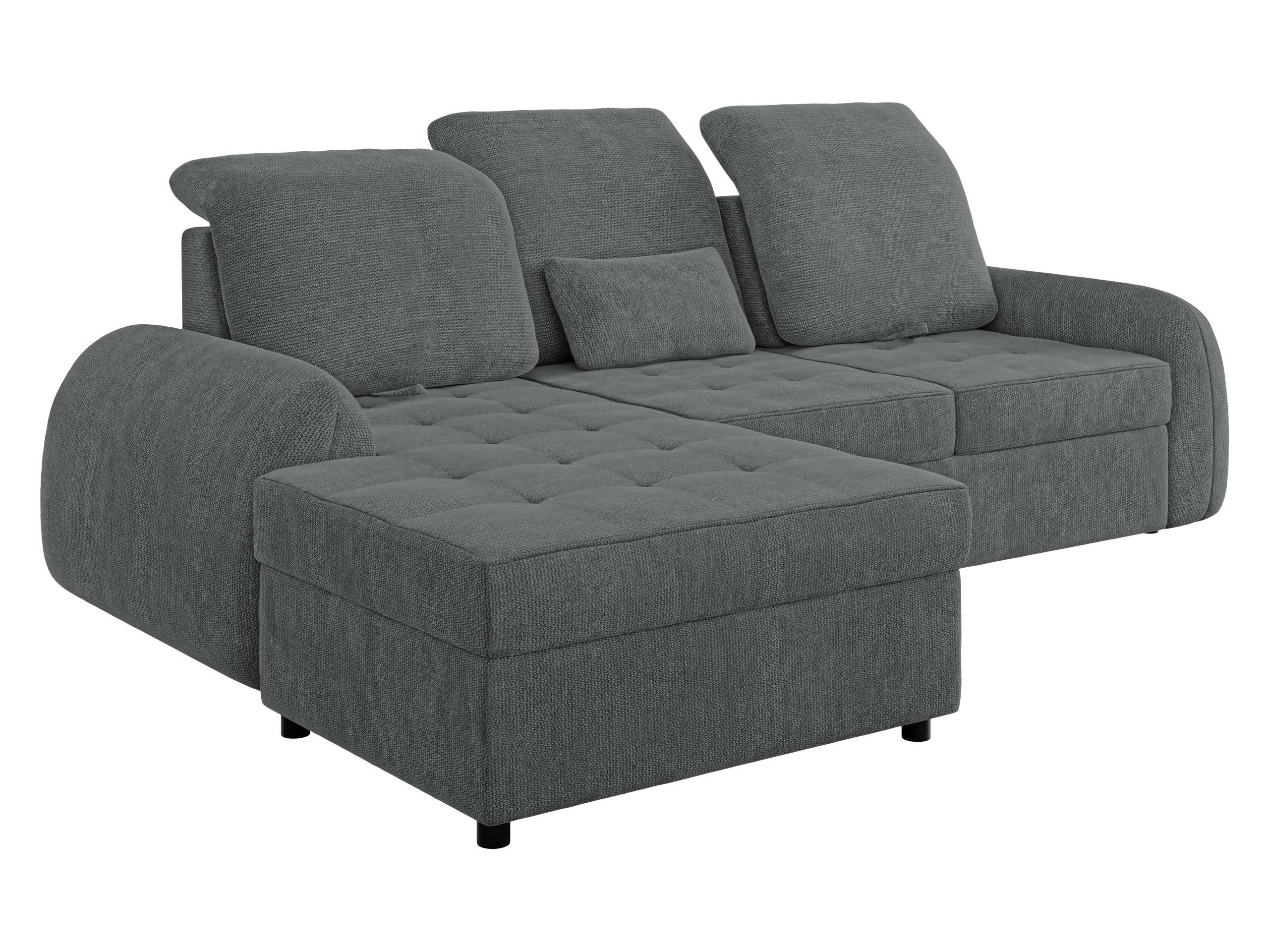 ECKSCHLAFSOFA Soreno, Seite: Links - Schwarz/Graphitfarben, Holz/Kunststoff (255/176cm) - MIRJAN24
