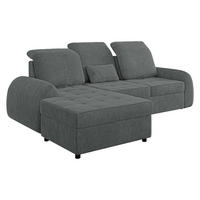 ECKSCHLAFSOFA Soreno, Seite: Links - Schwarz/Graphitfarben, Holz/Kunststoff (255/176cm) - MIRJAN24