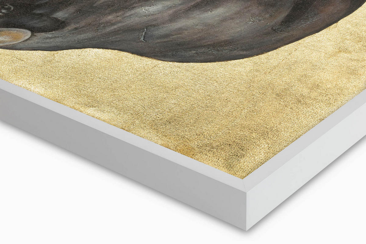 RUČNE MAĽOVANÝ AKRYLOVÝ OBRAZ 100/70 cm, čierny/hnedý, zvierací motív - hnedá/čierna, drevo/textil (100/70cm) - KUNSTLOFT