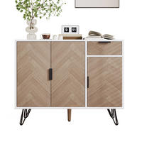 SIDEBOARD 90/30/71,5 cm aus MDF und Spanplatte mit höhenverstellbaren Einlegeböden Weiß/Holzfarben - Naturfarben, Holzwerkstoff (30/71.5/90cm) - Modenvie