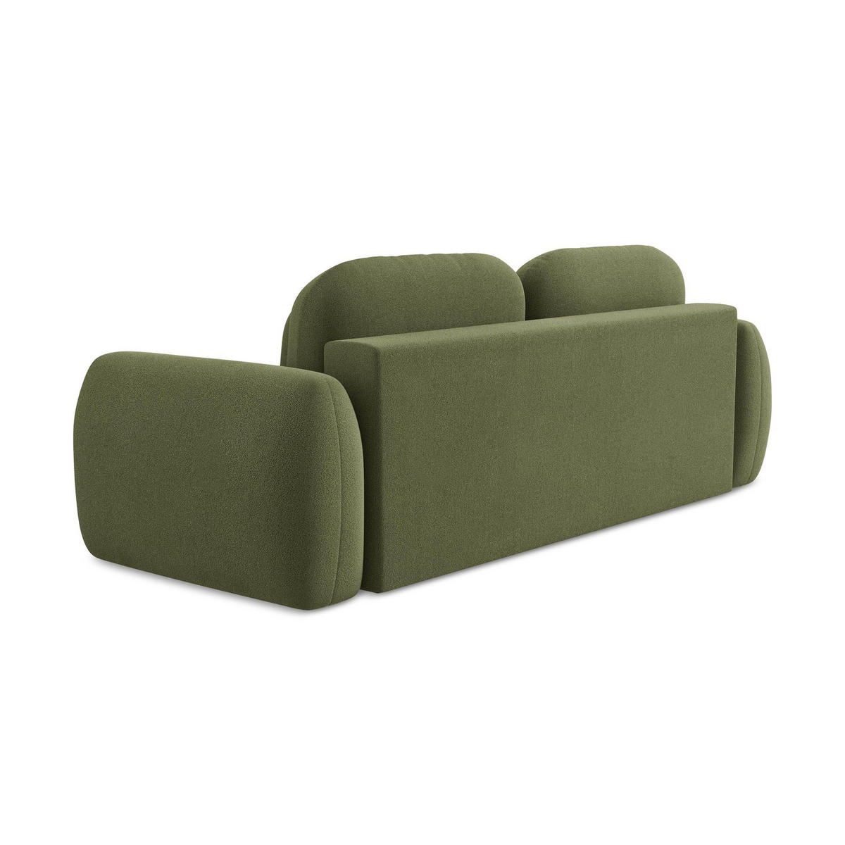 3-SITZER SOFA mit Schlaffunktion Bouclé Stoff Grün - Schwarz/Grün, Holzwerkstoff/Kunststoff (266/95/121cm) - LaMiaSofa