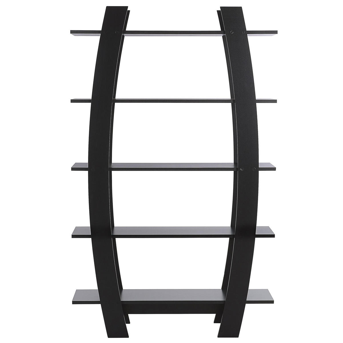 REGAL 5 Fächer Kener - Schwarz, Holzwerkstoff (111/180/29cm) - Beliani