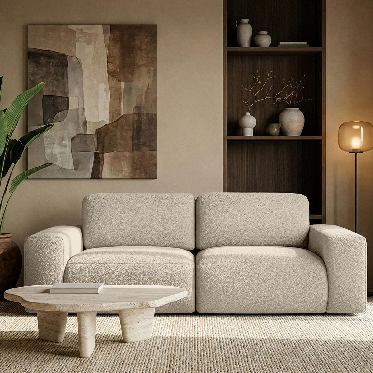 2-SITZER SOFA ZUCCO, Hellbeige - Hellbraun, Holz/Holzwerkstoff (212/85/100cm) - KONSIMO®