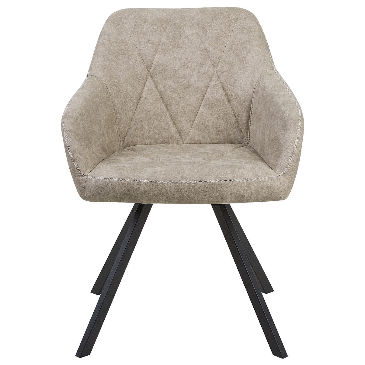 ESSZIMMERSTUHL 2er-Set Polsterbezug Beige Monee - Beige, Textil/Metall (48/78/50cm) - Beliani