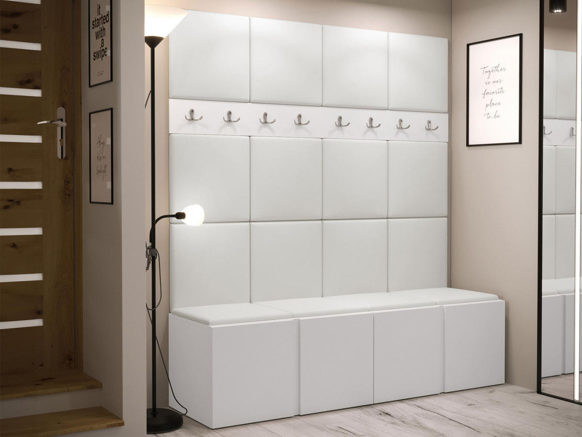 GARDEROBEN-SET Orion V - Weiß, Holzwerkstoff/Kunststoff (168/186/46cm) - MIRJAN24