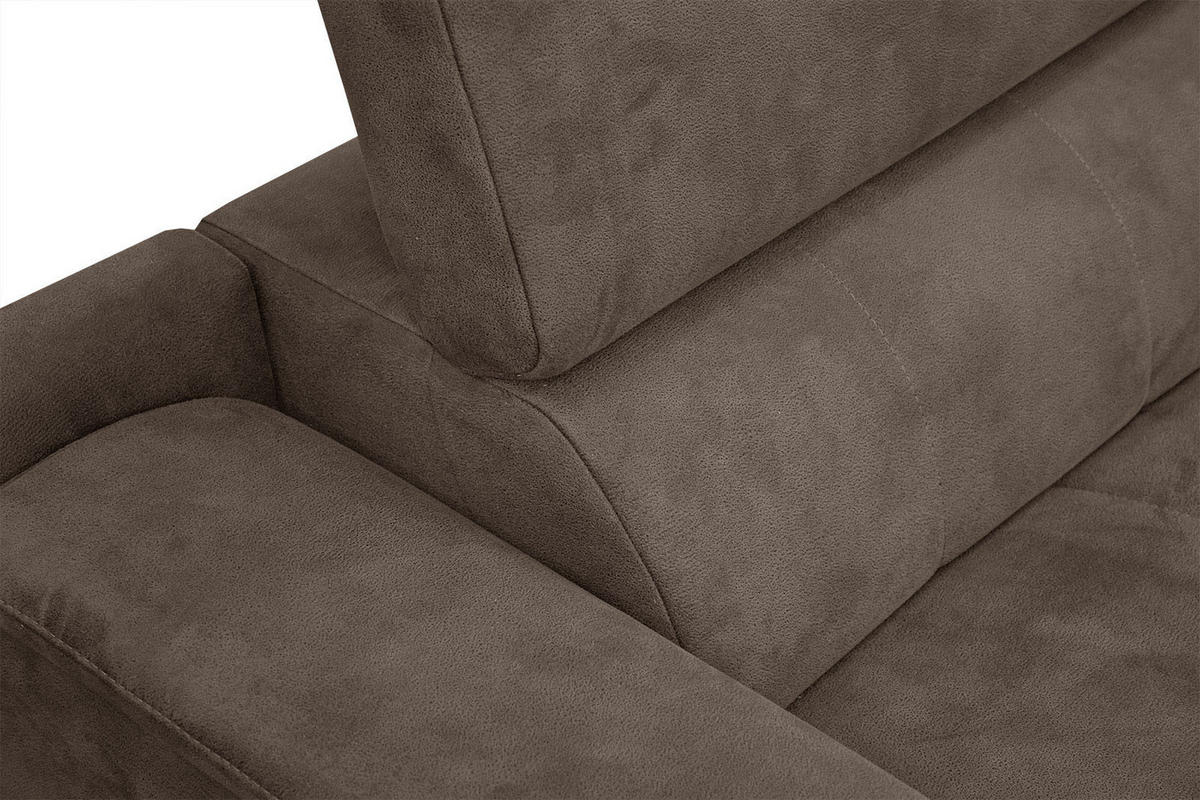 ECKSOFA FIERO 4-Sitzer, dunkelbraun - Dunkelbraun/Schwarz, Holzwerkstoff/Textil (288/170cm) - Courtois Laville