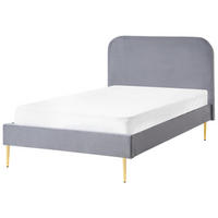 BETT mit Lattenrost 120/200 cm Samtstoff Grau Flayat - Grau, Textil (120/200cm) - Beliani