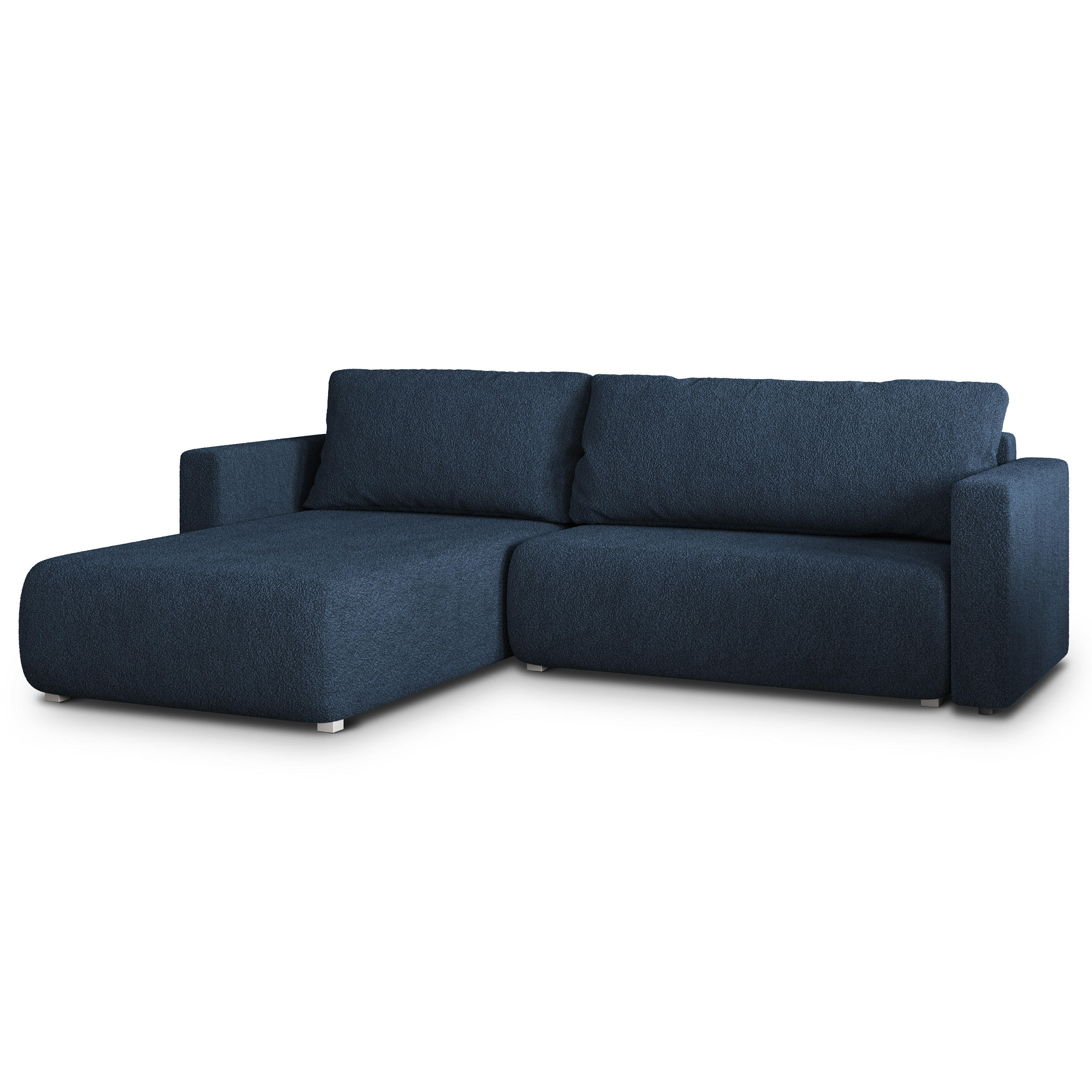 ROHOVÁ SEDAČKA TURIN modrá - šedá/modrá, dřevo/textil (265/183cm) - MASSENO