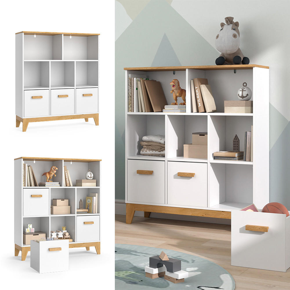 SPIELZEUGSCHRANK Malia Weiß 98.4 x 113.4 cm - Weiß, Holzwerkstoff (98.4/113.4/32.6cm) - VitaliSpa