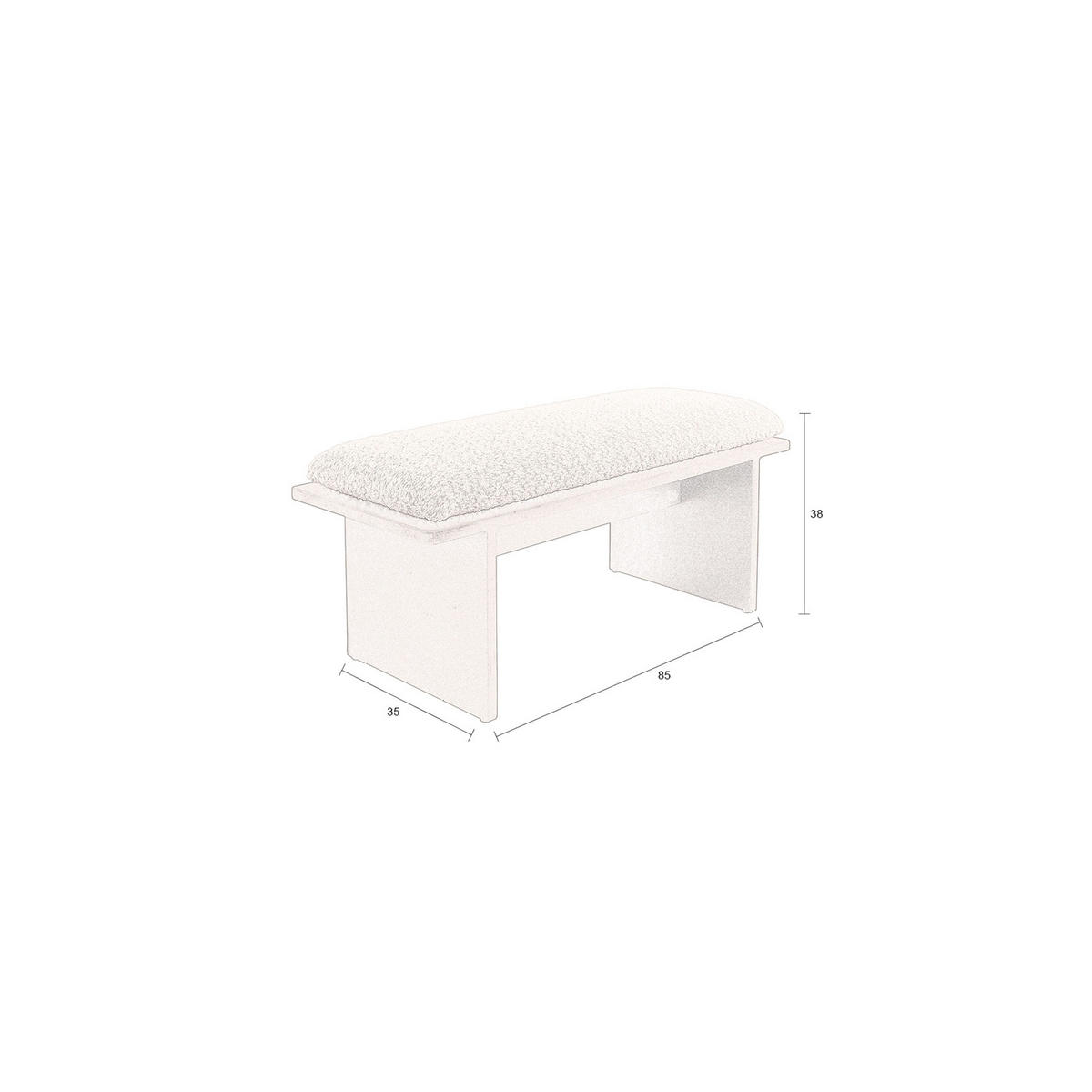 SITZBANK Shiho 85x35x38 cm Beige/ Braun - Beige/Braun, Holz (85/38/35cm) - Dutchbone