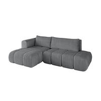 ECKSOFA Ottomane Links CLOUD-L 289x180x40 Dunkelgrau Cord - Dunkelgrau, Holzwerkstoff/Kunststoff (180/289cm) - ALTDECOR