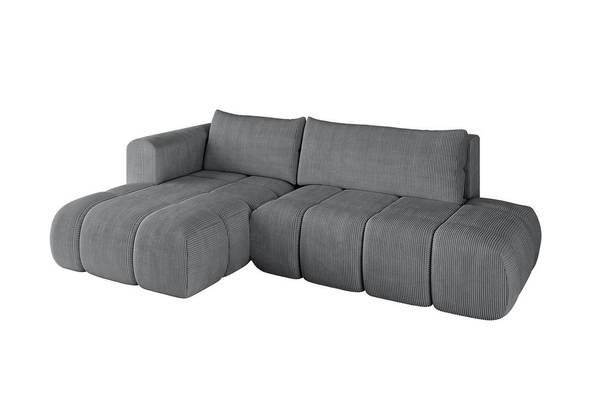 ECKSOFA Ottomane Links CLOUD-L 289x180x40 Dunkelgrau Cord - Dunkelgrau, Holzwerkstoff/Kunststoff (180/289cm) - ALTDECOR