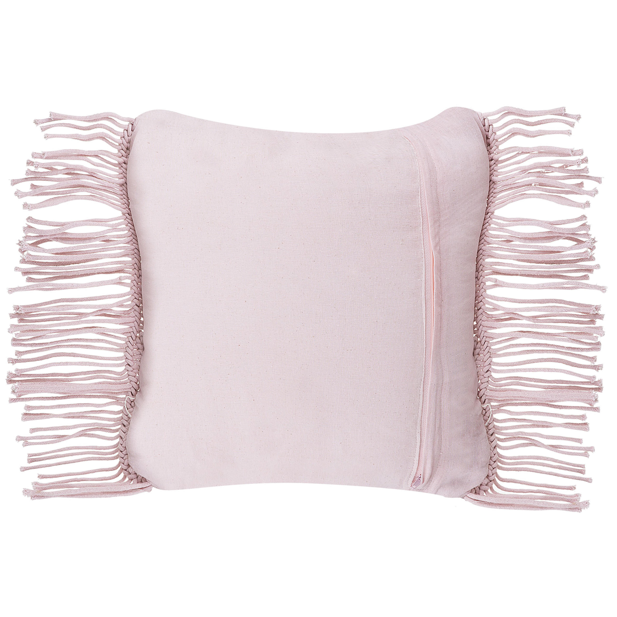 DEKOKISSEN Pastellrosa 40/40 cm Yaniklar - Pink, Naturmaterialen/Textil (40/40cm) - Beliani