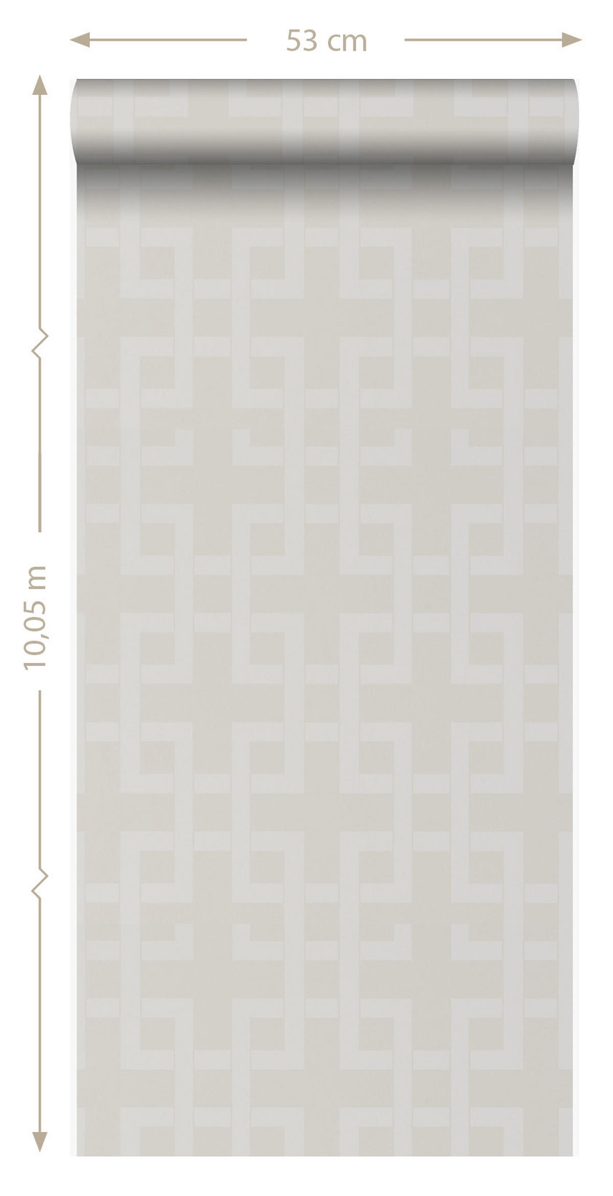 TAPETE geometrisches Motiv 52 cm x 10.05 m - Beige, Papier (52/1000cm) - Origin Wallcoverings