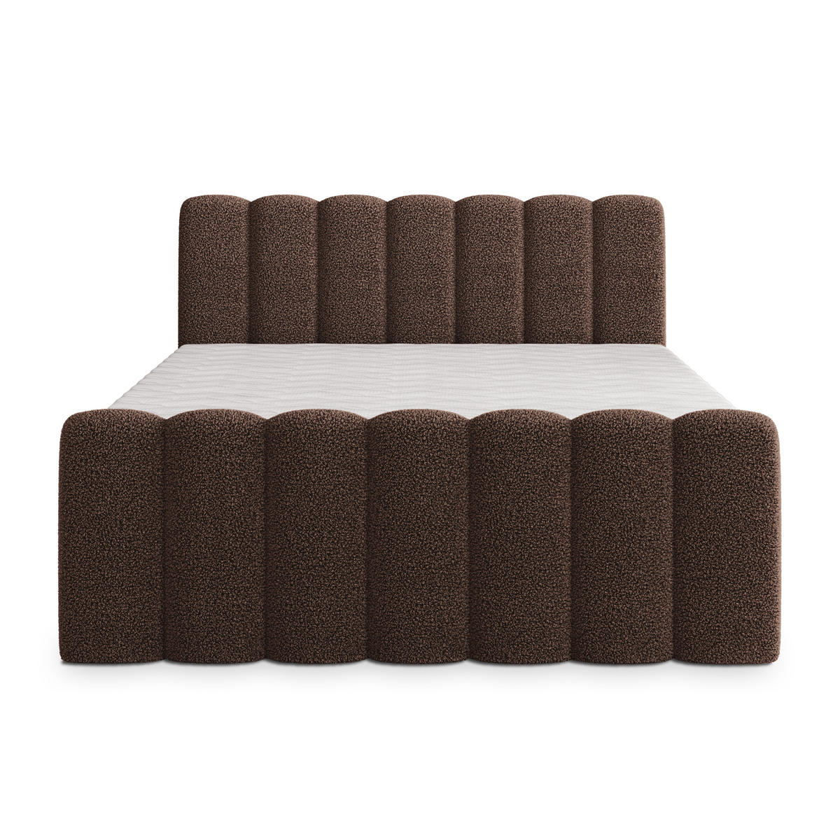 BOXBETT CELLA 140x200 cm mit Matratze und Topper - Braun - Braun, Holz (140/200cm) - MASSENO