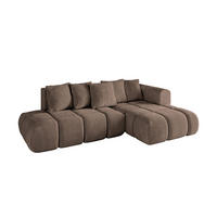 ECKSOFA Ottomane Rechts CLOUD-L-v1 289x180x40 Braun Velours - Braun, Holzwerkstoff/Kunststoff (289/180cm) - ALTDECOR