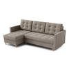 ECKSOFA DIVO 224x103 cm, Schlaffunktion, Dunkle Creme, Links - Cappuccino, Holz/Textil (144/224cm) - DomoHome