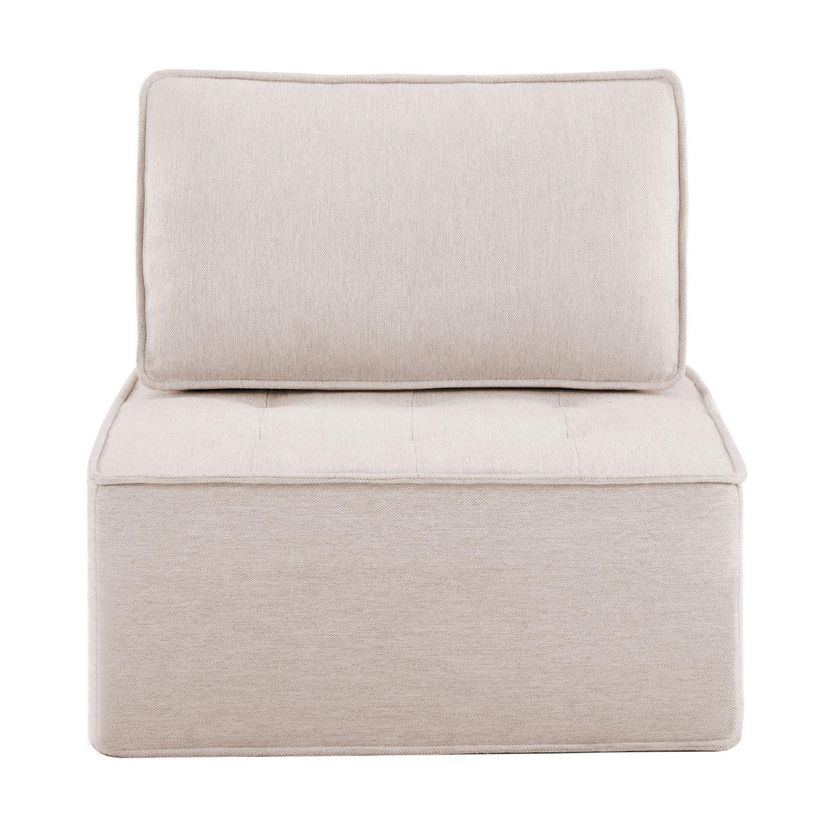 SESSEL aus Sperrholz und Leinen Beige frei kombinierbar, platzsparend und leicht bewegbar - Beige, Holzwerkstoff (81/81/81cm) - Modfu