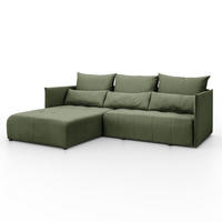 ECKSOFA APOLLO L mit Schlaffunktion und Bettkasten – linke Seite - Grün, Textil (246/188cm) - Lookway