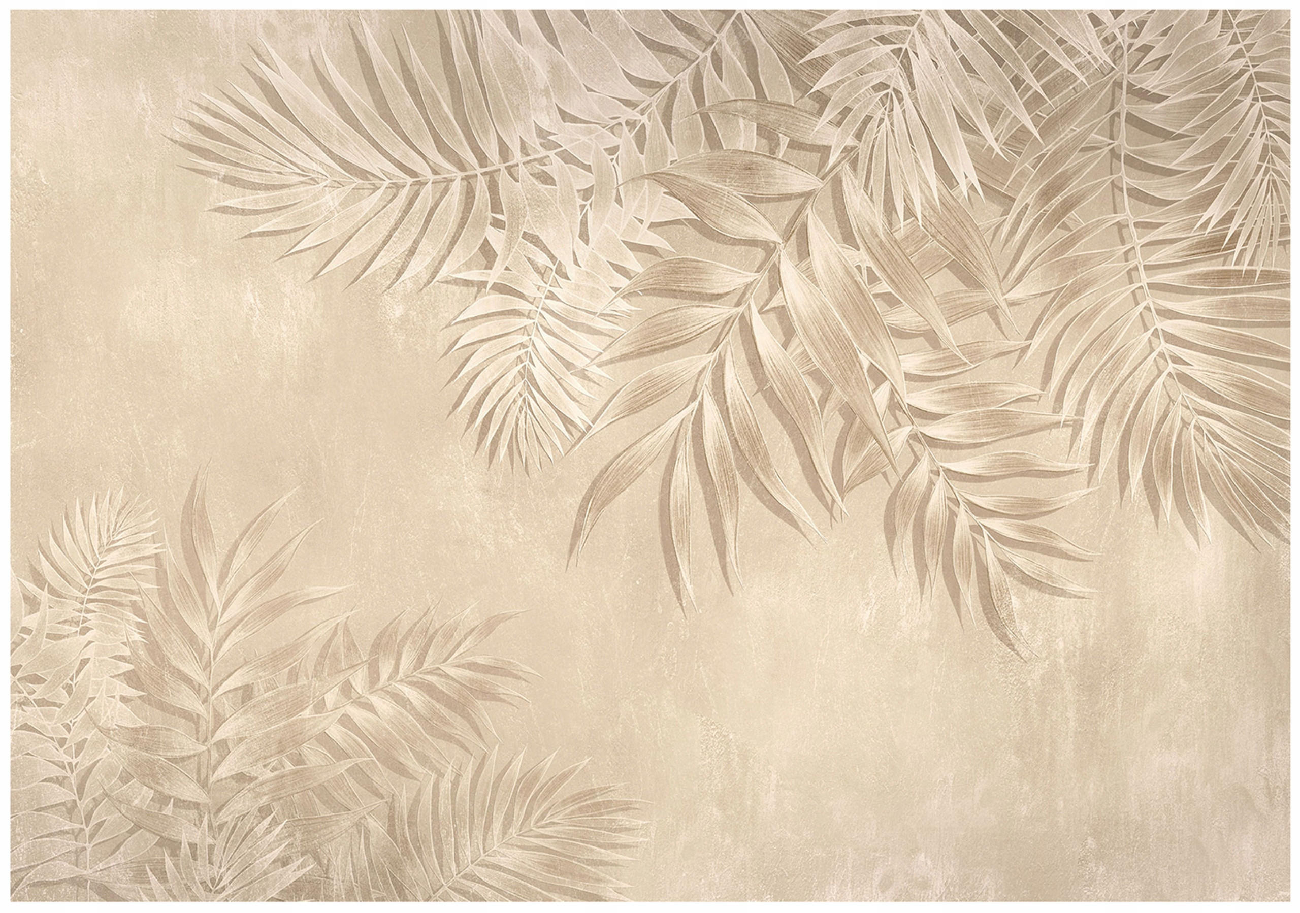 FOTOTAPETE Blätter Beton Beige 312x219 cm - Multicolor, Textil (312/219cm) - Wallarena