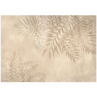 FOTOTAPETE Blätter Beton Beige 312x219 cm - Multicolor, Textil (312/219cm) - Wallarena