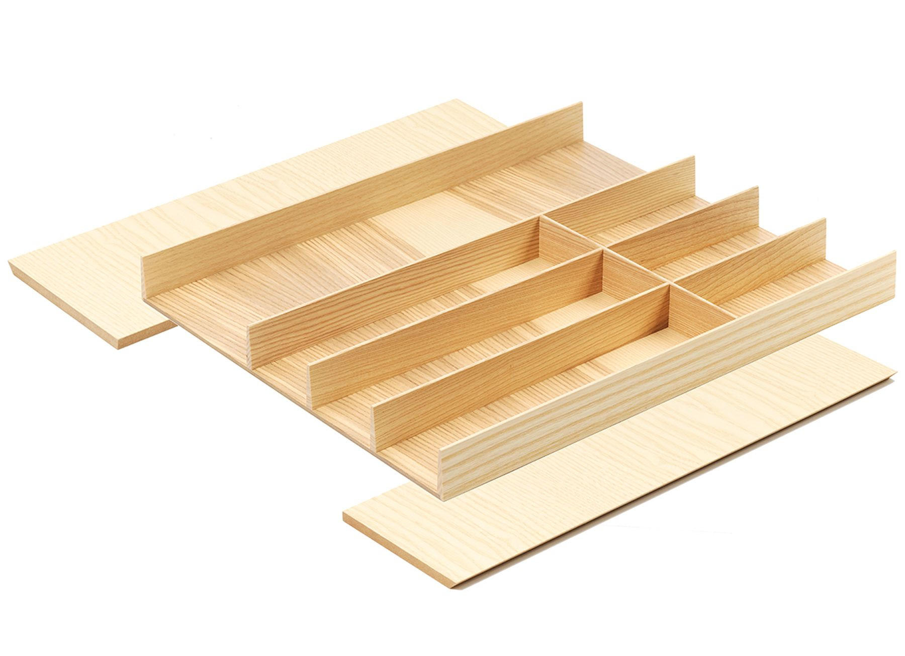 BESTECKEINSATZ FineLine Breite 38-61cm Holz Eiche hell Schublade 50-60cm - Eichefarben, Holz (38.5/4.3/47.2cm)