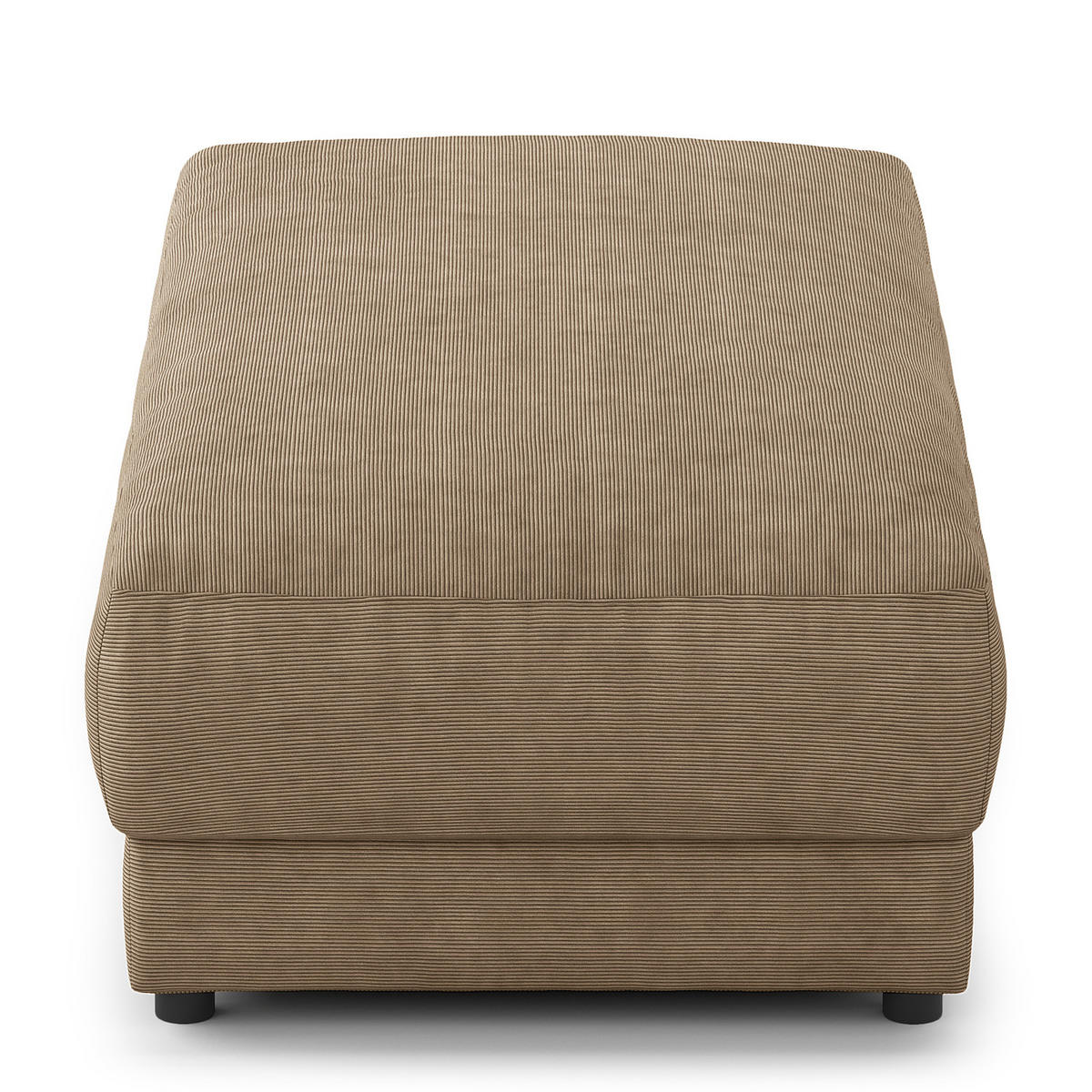 POLSTERHOCKER - rechteckig - Taupe/Schwarz, Kunststoff/Textil (134/45/65cm) - home24