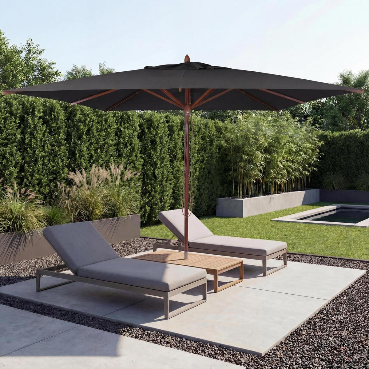 SONNENSCHIRM C57B Anthrazit - Anthrazit, Holz (300/300cm) - MCW