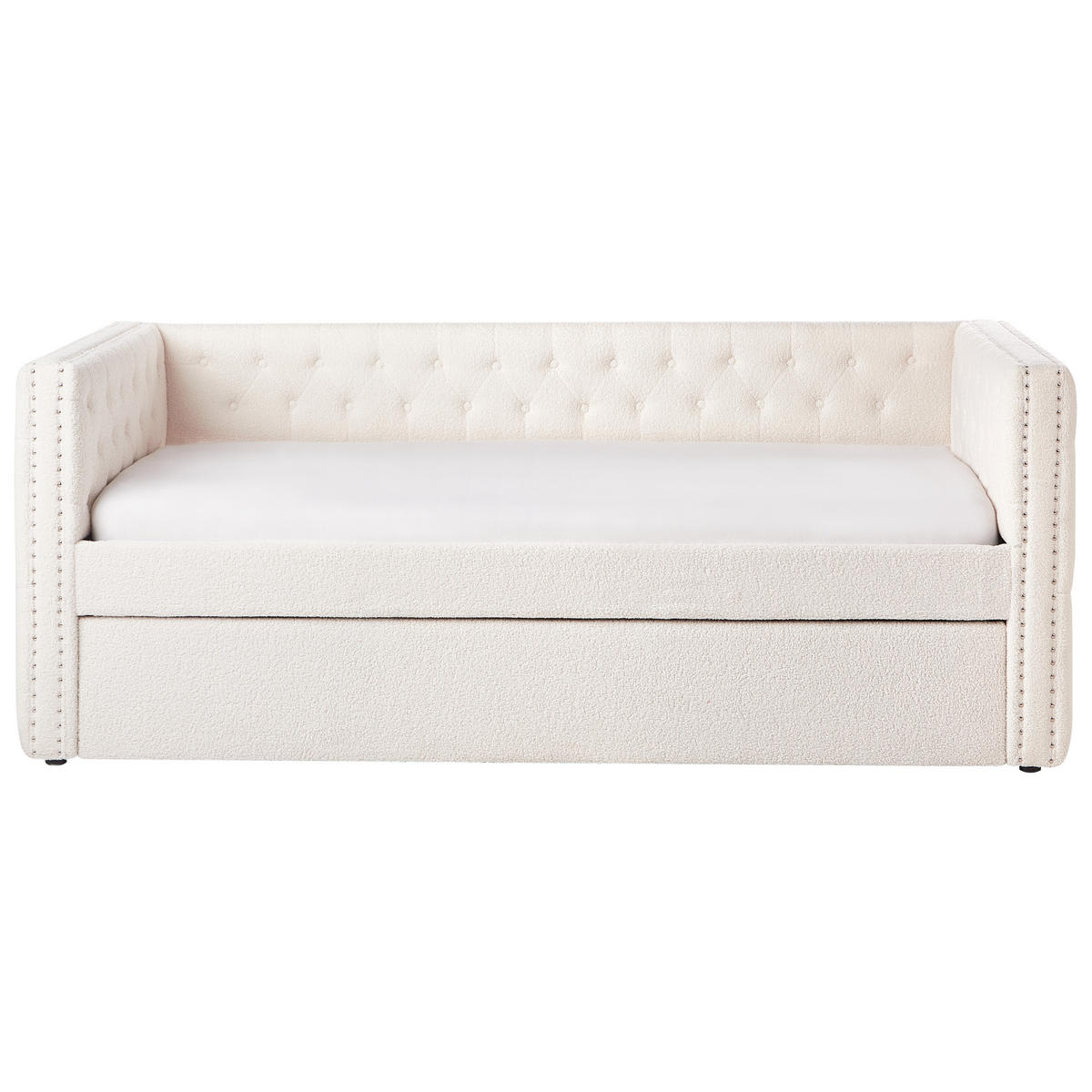 TAGESBETT Weiß 90-200 cm Gassin - Weiß, Holz/Textil (90/200cm) - Beliani