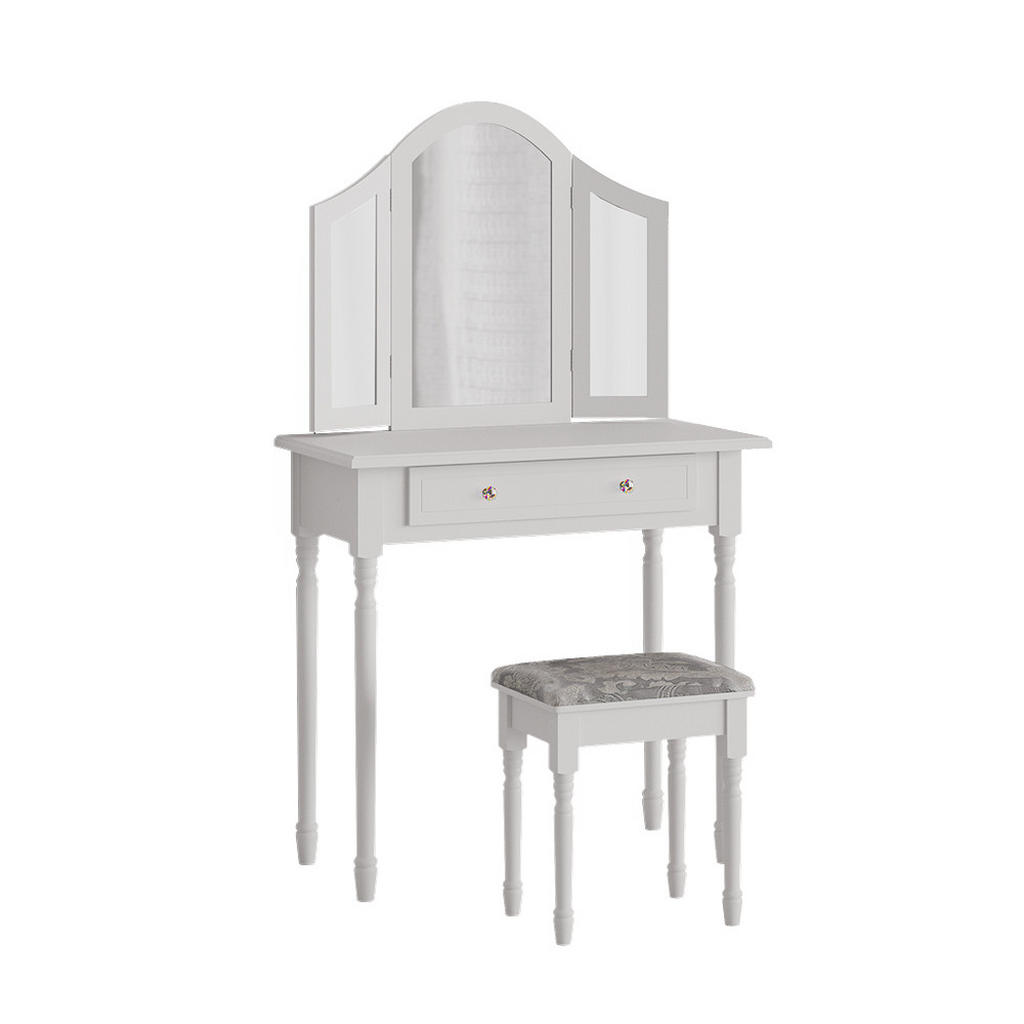 MASĂ DE TOALETĂ Kate Alb 80 cm cu scaun