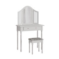 SCHMINKTISCH Kate Weiß 80 cm mit Hocker - Weiß, Holzwerkstoff (80/133.5/40cm) - Vicco
