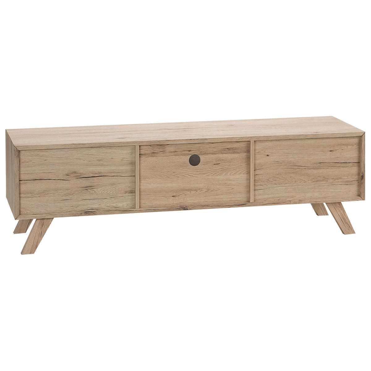 TV OMARICA bela, svetlo rjava FORESTER 40/150/45 cm - bela, leseni material (150/45/40cm) - Beliani