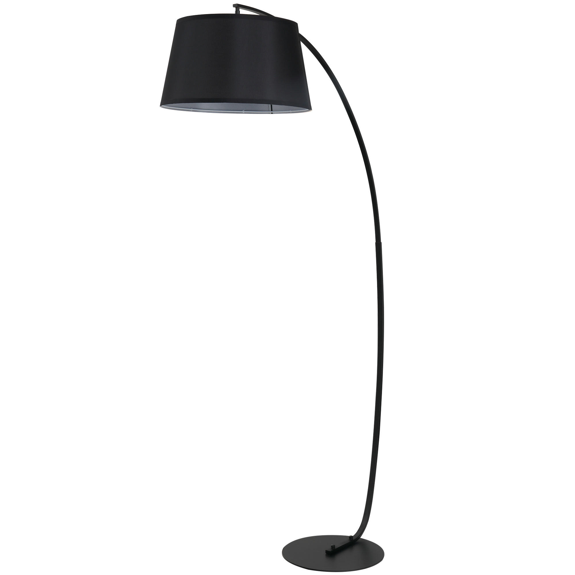 STEHLAMPE mit Lampenschirm aus Stoff, Fußschalter, Schwarz - Schwarz, Metall (47/105/190cm) - HOMCOM