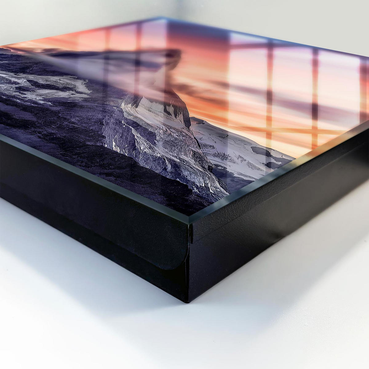 SCHLÜSSELBOX Schwarz 30x30 cm- Türöffnung nach rechts - Bergzauber - Lila, Metall (30/30/5cm) - TULUP
