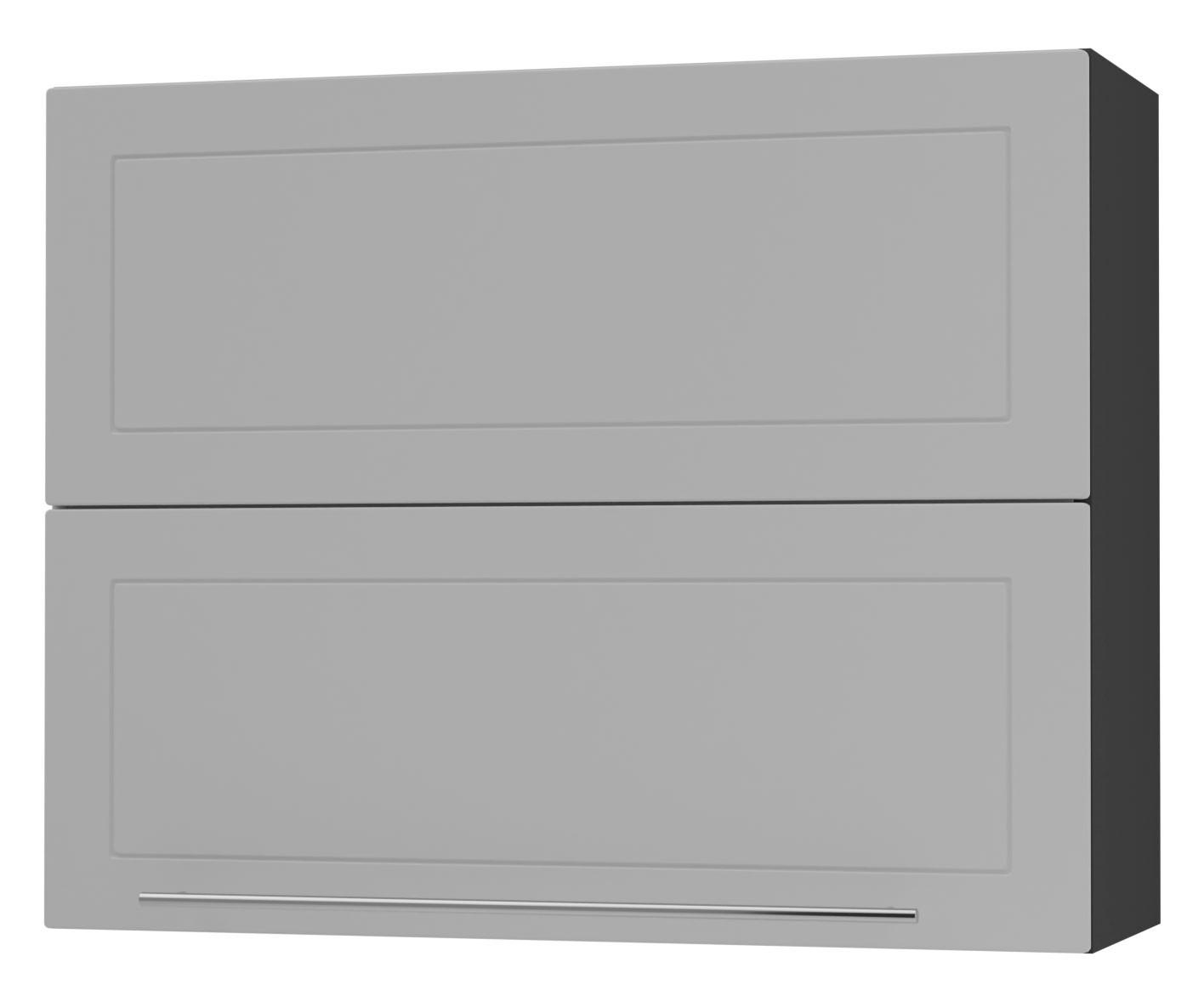KÜCHENHÄNGESCHRANK Kvantum W8B/90 Dust Grey Matt / Schwarz Matt 90 / 32,5 / 72cm - Schwarz/Grau, Holz/Holzwerkstoff (90/72/36cm) - Feldmann-Wohnen