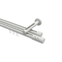 INNENLAUF-GARDINENSTANGEN-SET Siteno Zoena 120 cm, 2-läufig, 20 mm Ø Weiß - Weiß, Metall (120cm) - INTERDECO