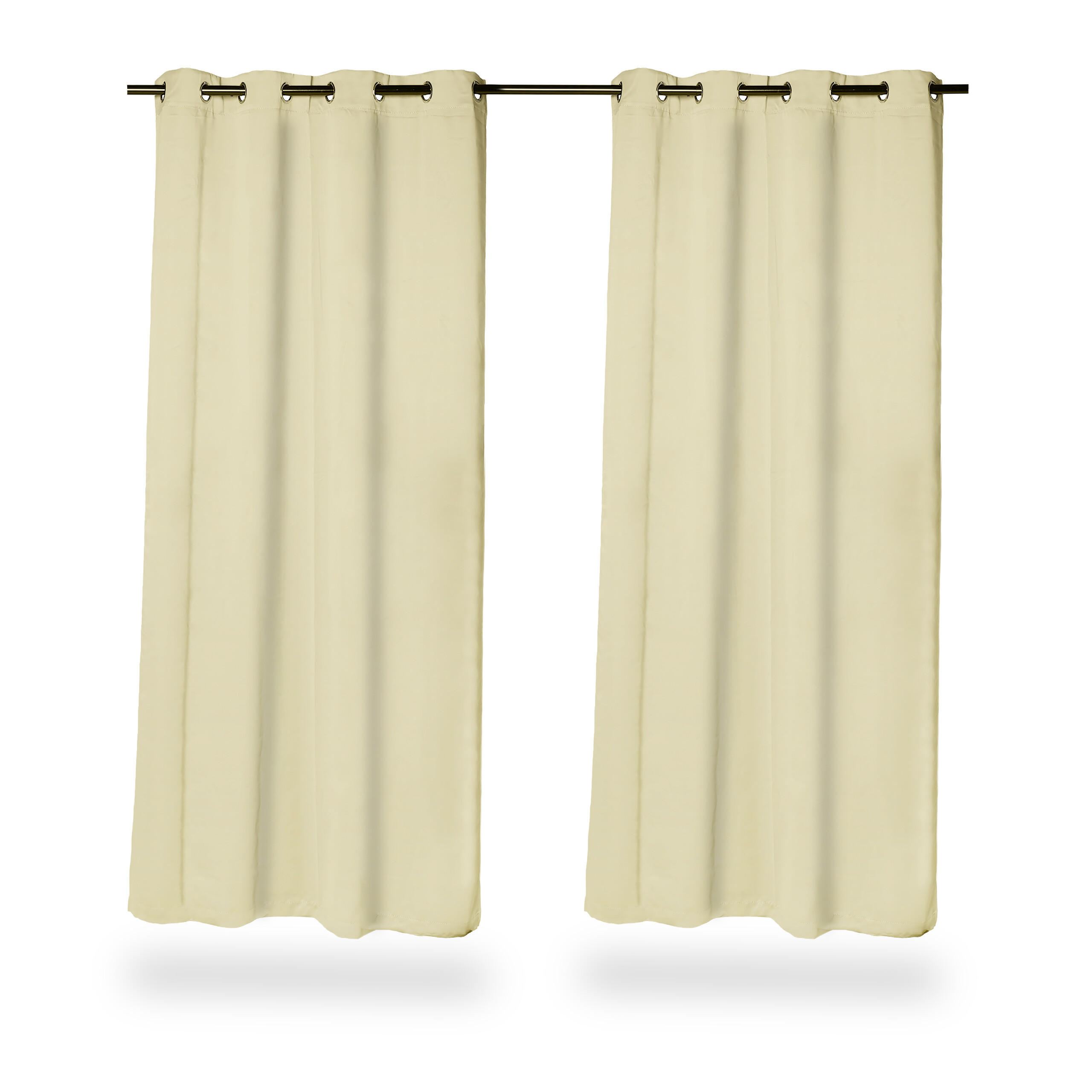 2XVORHANG - Beige, Textil/Metall (135/245/0.4cm) - Relaxdays